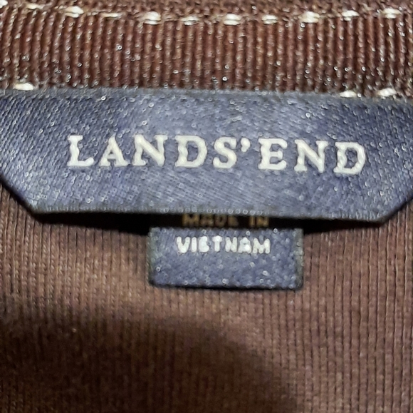 Lands End Sweatshirt Woman Large Brown Zip Up Outdoor Preppy Comfort Casual - Picture 4 of 10